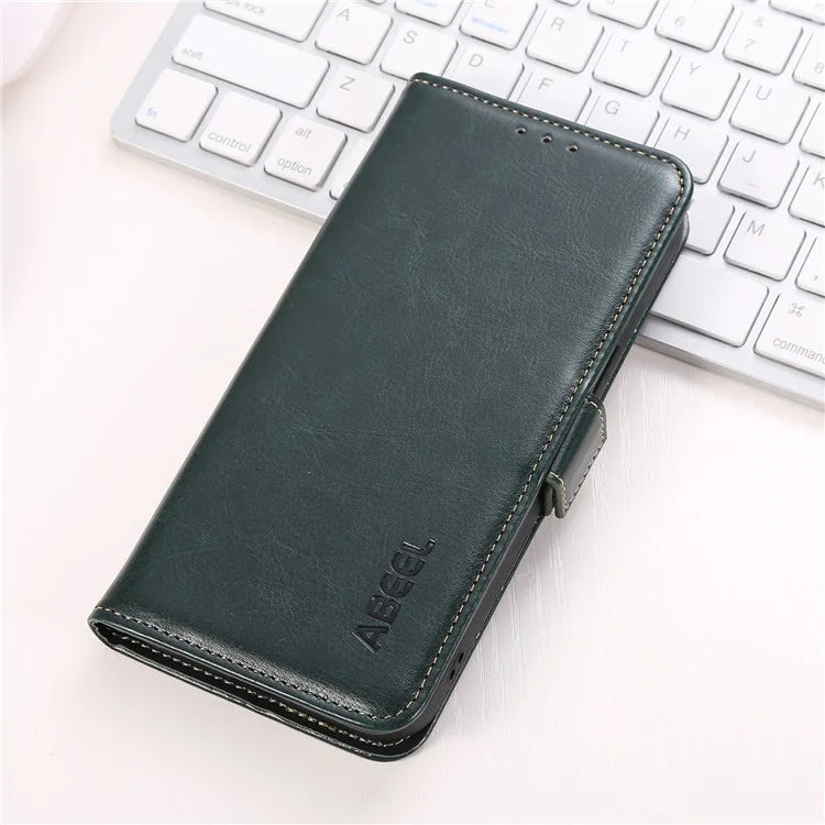 ABEEL For Samsung Galaxy A55 5G Leather Magnetic Case Crazy Horse Texture Cover