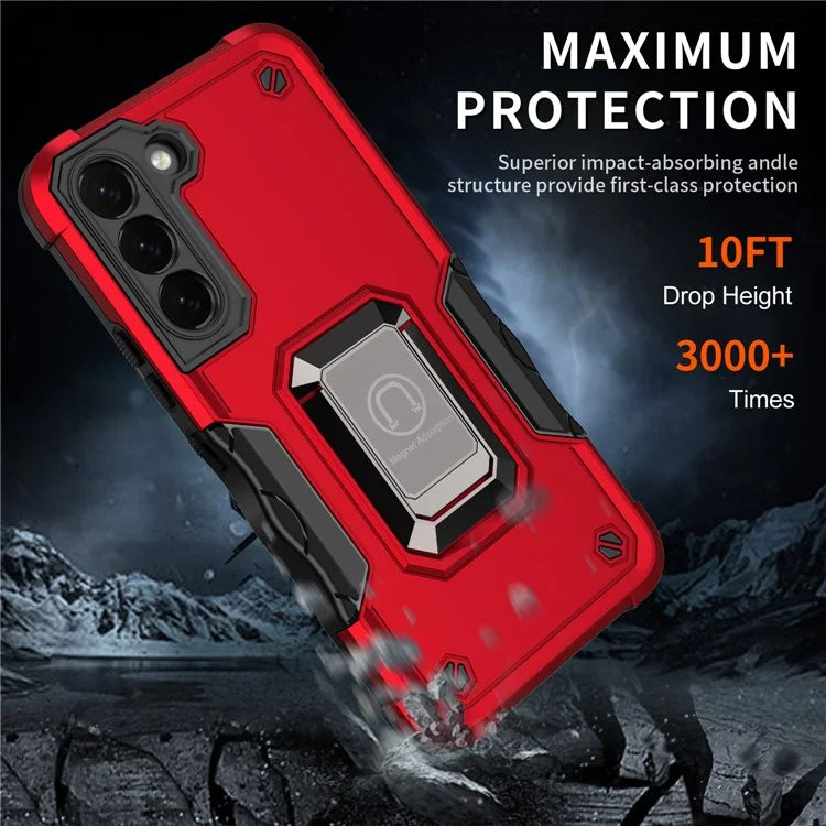 For Samsung Galaxy S24+ Case with Ring Grip Dual Layer Military Grade Protection Cover