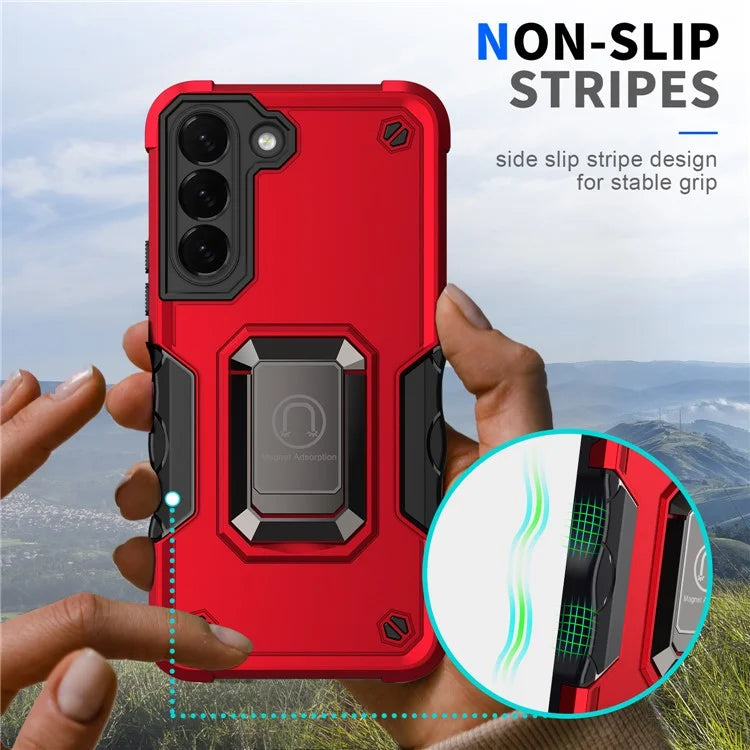For Samsung Galaxy S24+ Case with Ring Grip Dual Layer Military Grade Protection Cover