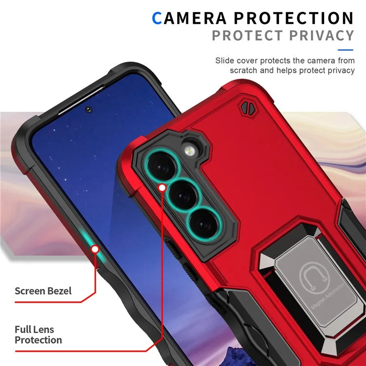 For Samsung Galaxy S24+ Case with Ring Grip Dual Layer Military Grade Protection Cover
