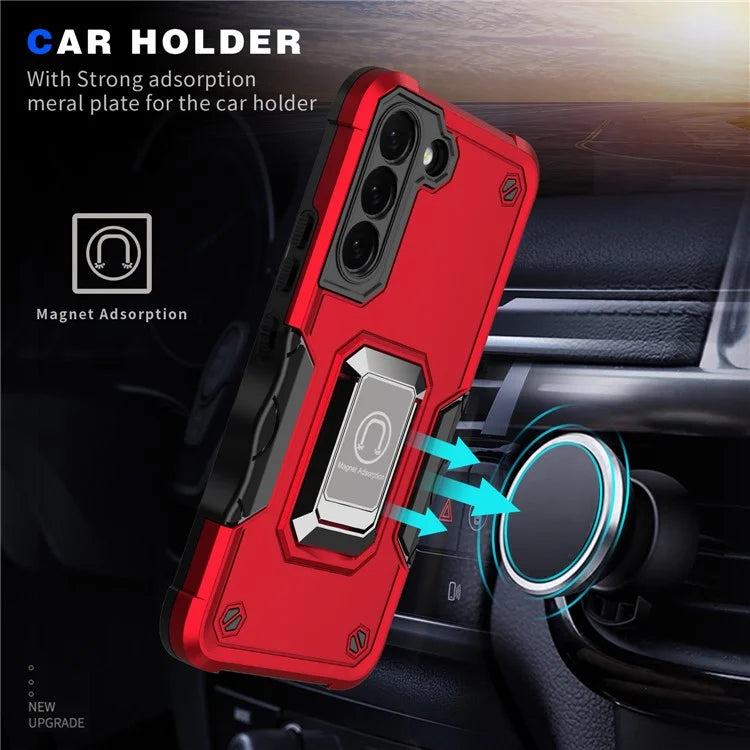 For Samsung Galaxy S24+ Case with Ring Grip Dual Layer Military Grade Protection Cover