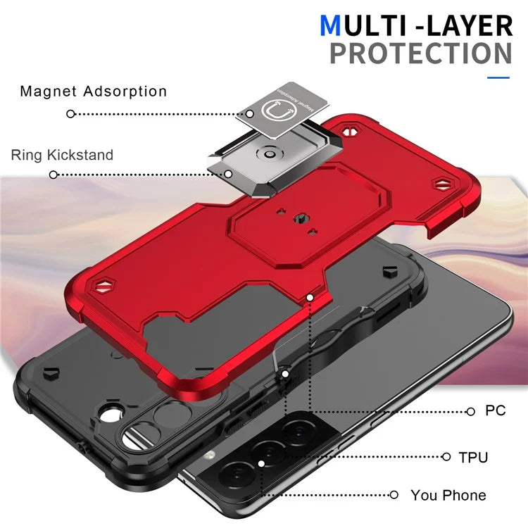 For Samsung Galaxy S24+ Case with Ring Grip Dual Layer Military Grade Protection Cover