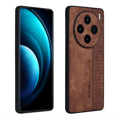 AZNS For vivo X100 5G Phone Case PU Leather+TPU Slim Protective Shockproof Cover