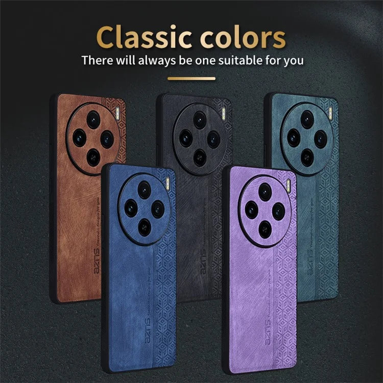 AZNS For vivo X100 5G Phone Case PU Leather+TPU Slim Protective Shockproof Cover