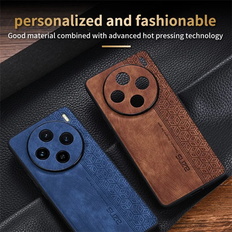 AZNS For vivo X100 5G Phone Case PU Leather+TPU Slim Protective Shockproof Cover
