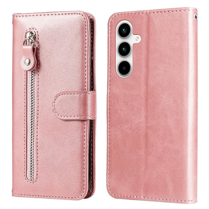For Samsung Galaxy A35 5G Leather Case Calfskin Zipper Wallet