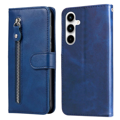 For Samsung Galaxy A35 5G Leather Case Calfskin Zipper Wallet
