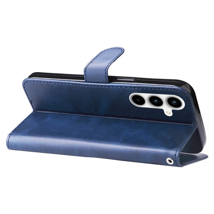 For Samsung Galaxy A35 5G Leather Case Calfskin Zipper Wallet