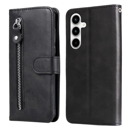 For Samsung Galaxy A35 5G Leather Case Calfskin Zipper Wallet