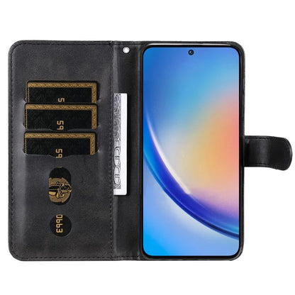 For Samsung Galaxy A35 5G Leather Case Calfskin Zipper Wallet