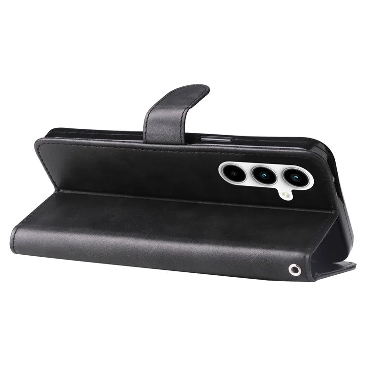 For Samsung Galaxy A35 5G Leather Case Calfskin Zipper Wallet