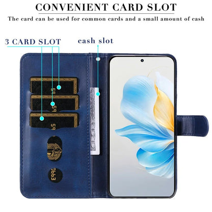For Honor 100 5G Zipper Phone Case Calfskin Texture Wallet Phone Cover