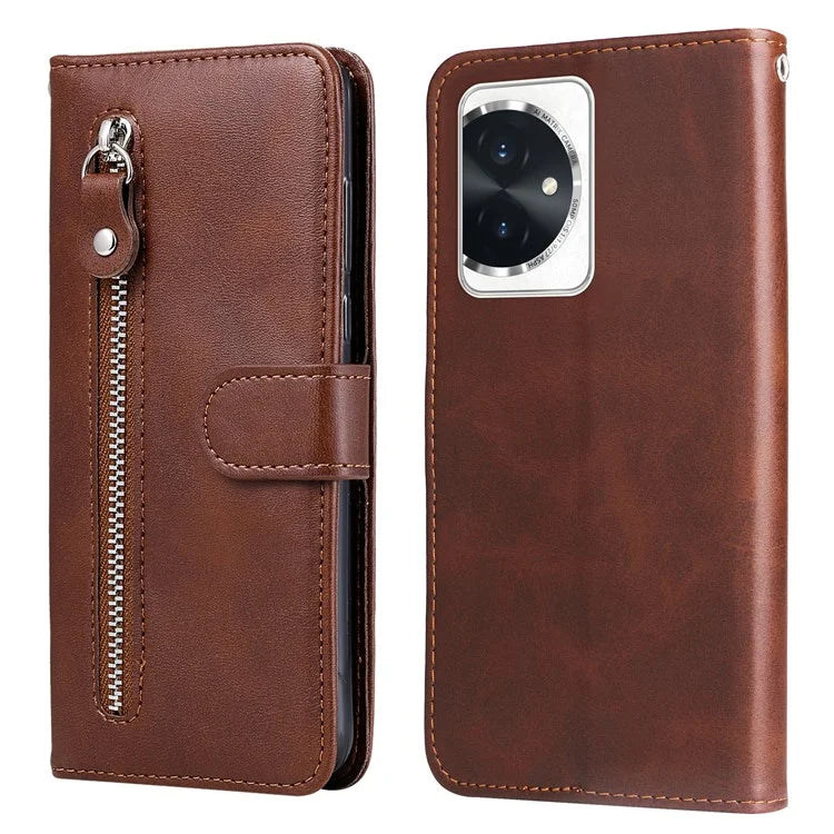 For Honor 100 5G Zipper Phone Case Calfskin Texture Wallet Phone Cover