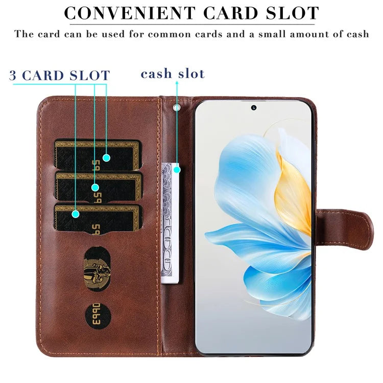 For Honor 100 5G Zipper Phone Case Calfskin Texture Wallet Phone Cover