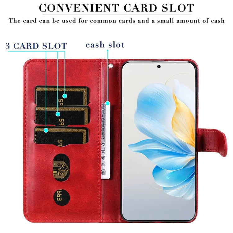 For Honor 100 5G Zipper Phone Case Calfskin Texture Wallet Phone Cover