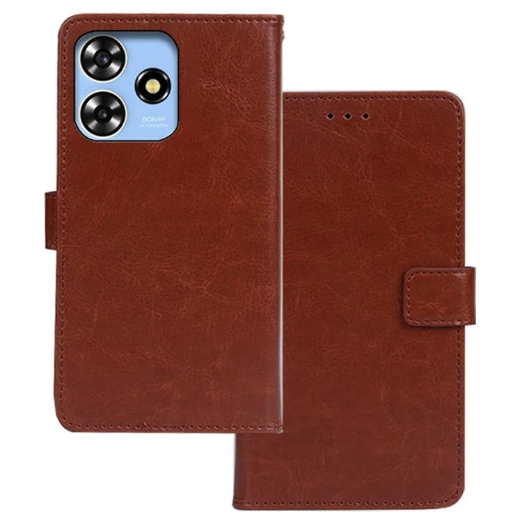 IDEWEI For ZTE Blade A73 Case Wallet Crazy Horse Pattern Leather Phone Cover