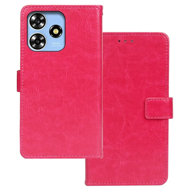 IDEWEI For ZTE Blade A73 Case Wallet Crazy Horse Pattern Leather Phone Cover