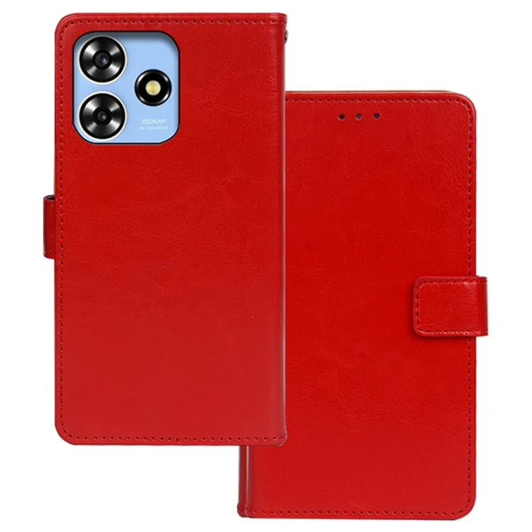 IDEWEI For ZTE Blade A73 Case Wallet Crazy Horse Pattern Leather Phone Cover