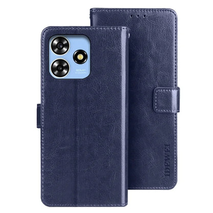 IDEWEI For ZTE Blade A73 Leather Flip Case Crazy Horse Texture Wallet Stand