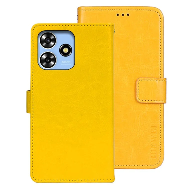 IDEWEI For ZTE Blade A73 Leather Flip Case Crazy Horse Texture Wallet Stand