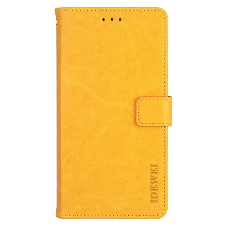 IDEWEI For ZTE Blade A73 Leather Flip Case Crazy Horse Texture Wallet Stand