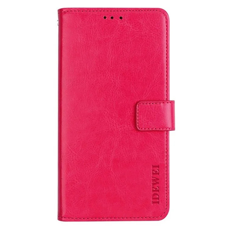 IDEWEI For ZTE Blade A73 Leather Flip Case Crazy Horse Texture Wallet Stand