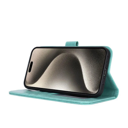 For iPhone 15 Pro Max R61 Texture Wallet Case Leather Phone Cover