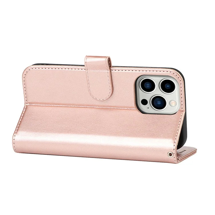 For iPhone 15 Pro Max R61 Texture Wallet Case Leather Phone Cover