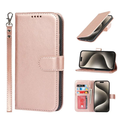 For iPhone 15 Pro Max R61 Texture Wallet Case Leather Phone Cover