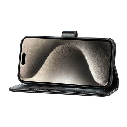 For iPhone 15 Pro Max R61 Texture Wallet Case Leather Phone Cover