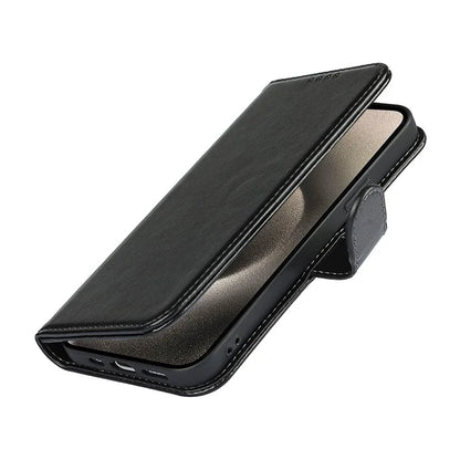 For iPhone 15 Pro Max R61 Texture Wallet Case Leather Phone Cover