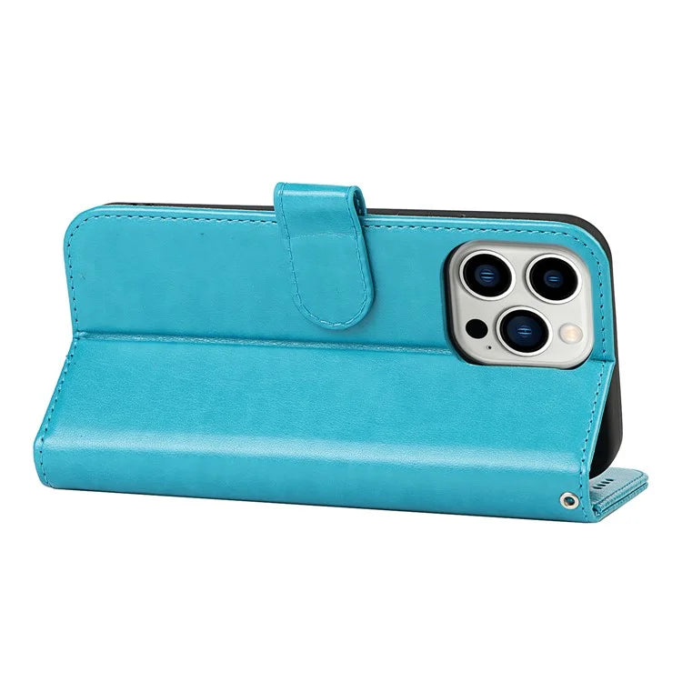 For iPhone 15 Pro Max R61 Texture Wallet Case Leather Phone Cover
