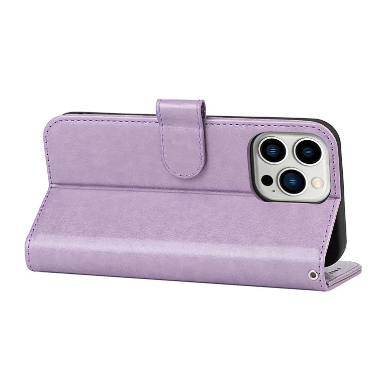 For iPhone 15 Pro Max R61 Texture Wallet Case Leather Phone Cover