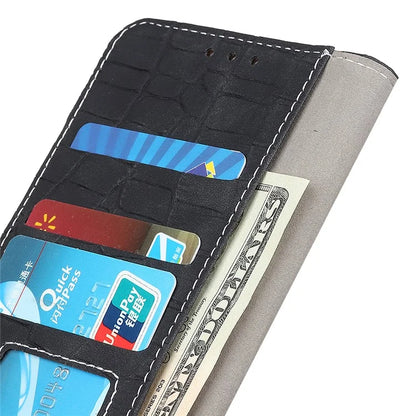 For Samsung Galaxy A55 5G Crocodile Texture Leather Case Stand Wallet