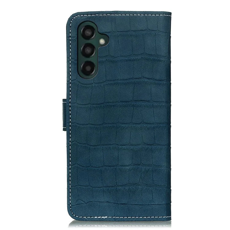 For Samsung Galaxy A55 5G Crocodile Texture Leather Case Stand Walletish Green