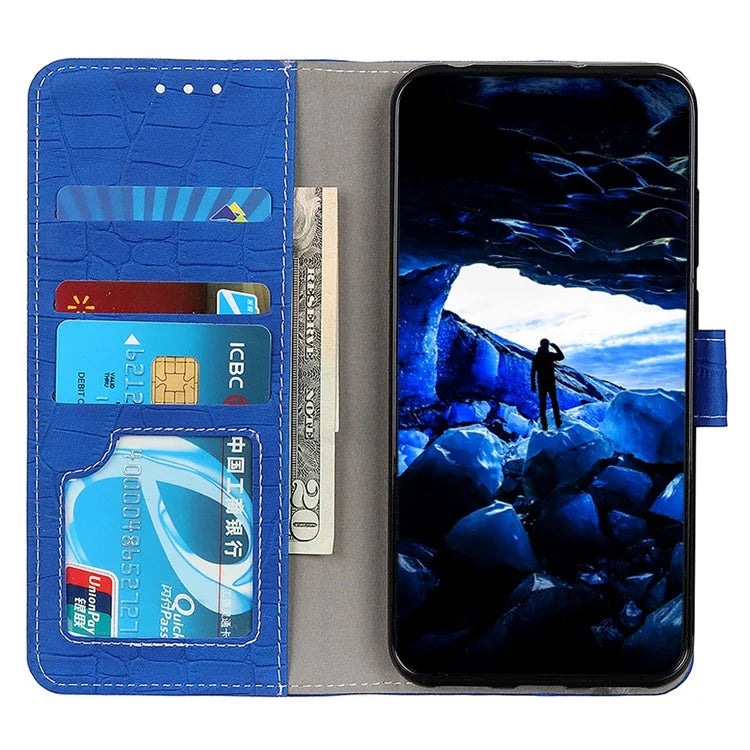 For Samsung Galaxy A55 5G Crocodile Texture Leather Case Stand Wallet