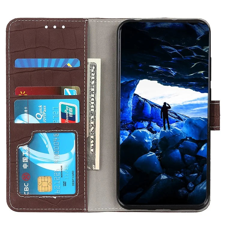 For Samsung Galaxy A55 5G Crocodile Texture Leather Case Stand Wallet