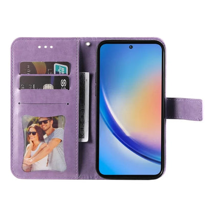 For Samsung Galaxy A35 5G Leather Case Blossoming Flower Wallet Cover