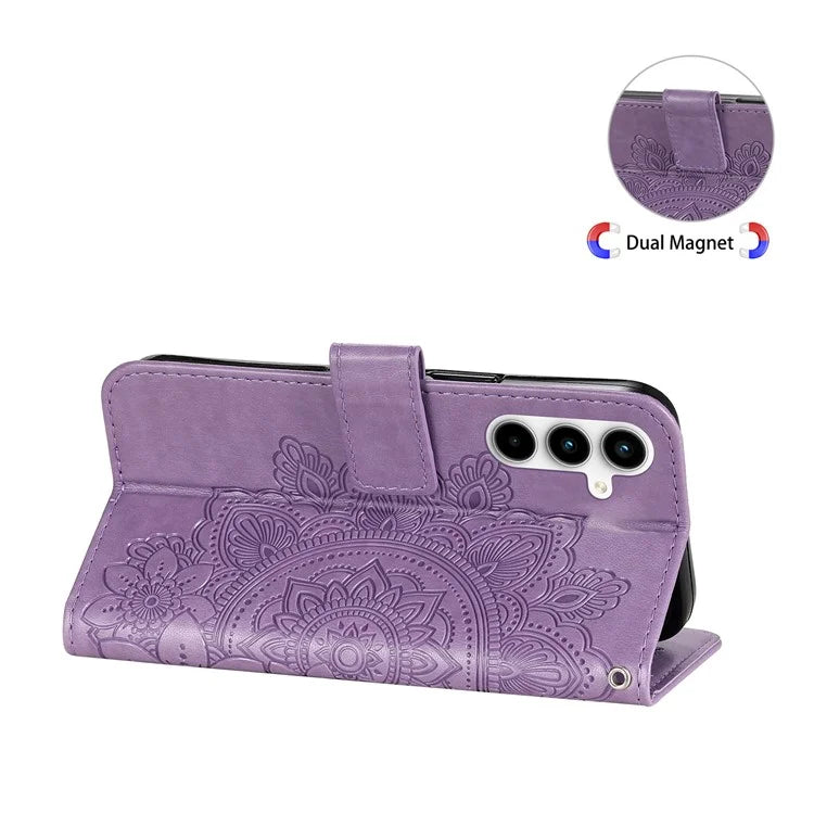 For Samsung Galaxy A35 5G Leather Case Blossoming Flower Wallet Cover
