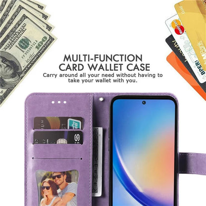For Samsung Galaxy A35 5G Leather Case Blossoming Flower Wallet Cover
