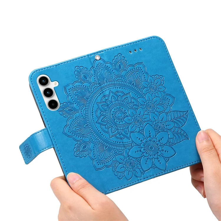 For Samsung Galaxy A35 5G Leather Case Blossoming Flower Wallet Cover