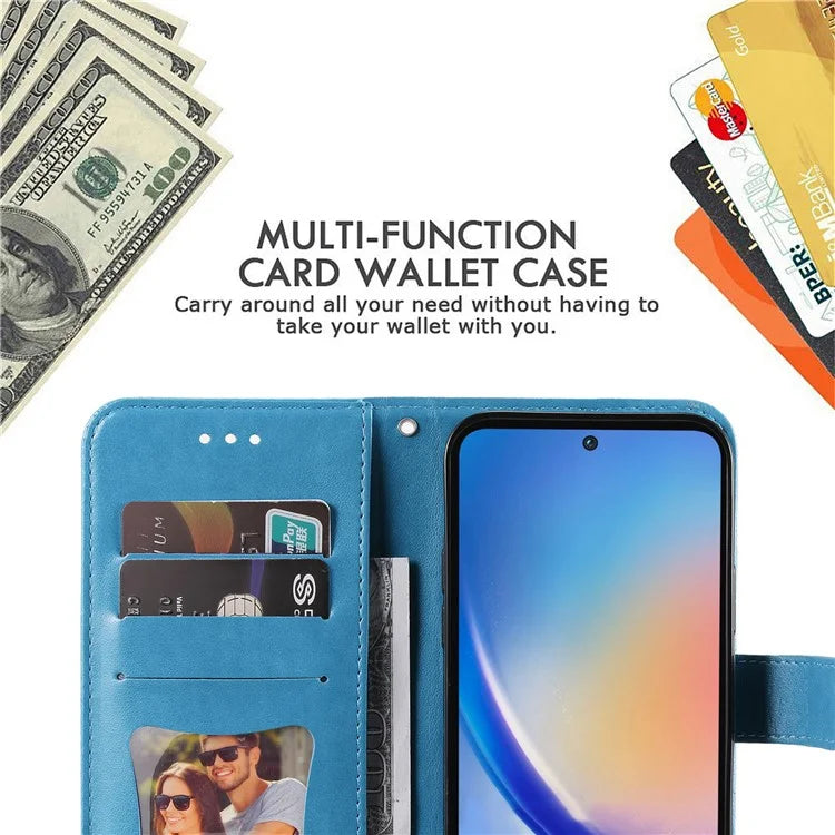 For Samsung Galaxy A35 5G Leather Case Blossoming Flower Wallet Cover