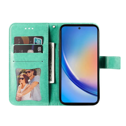 For Samsung Galaxy A35 5G Leather Case Blossoming Flower Wallet Cover