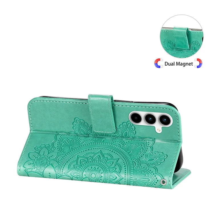 For Samsung Galaxy A35 5G Leather Case Blossoming Flower Wallet Cover