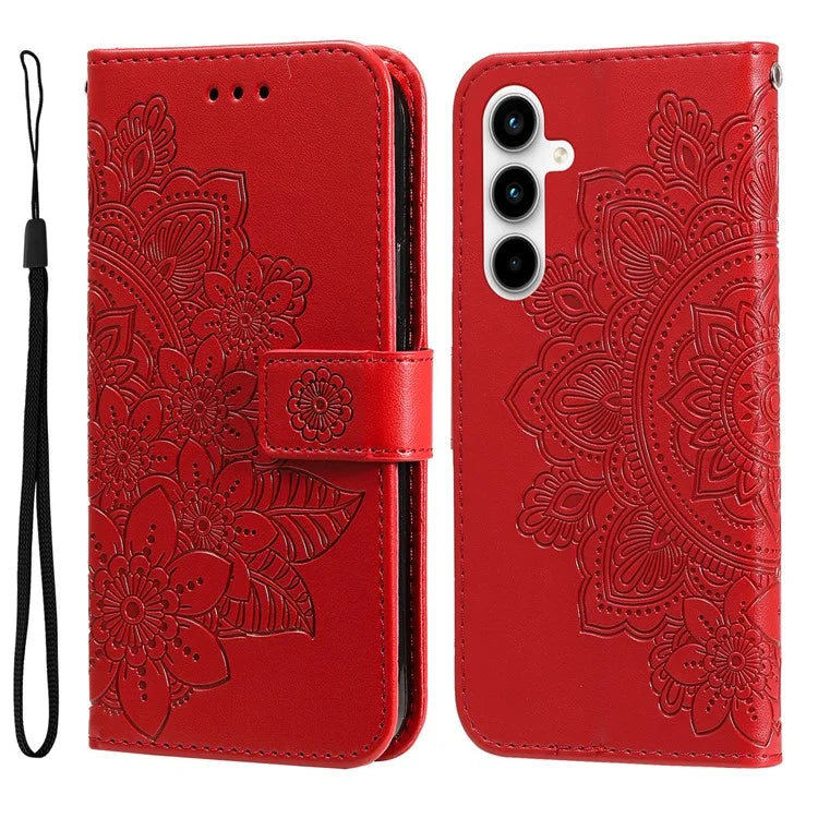 For Samsung Galaxy A35 5G Leather Case Blossoming Flower Wallet Cover
