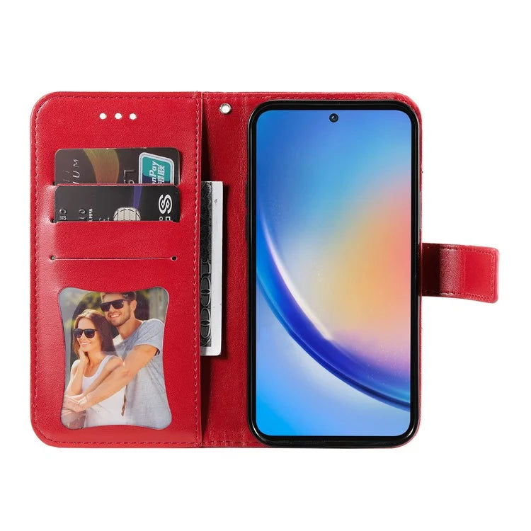 For Samsung Galaxy A35 5G Leather Case Blossoming Flower Wallet Cover