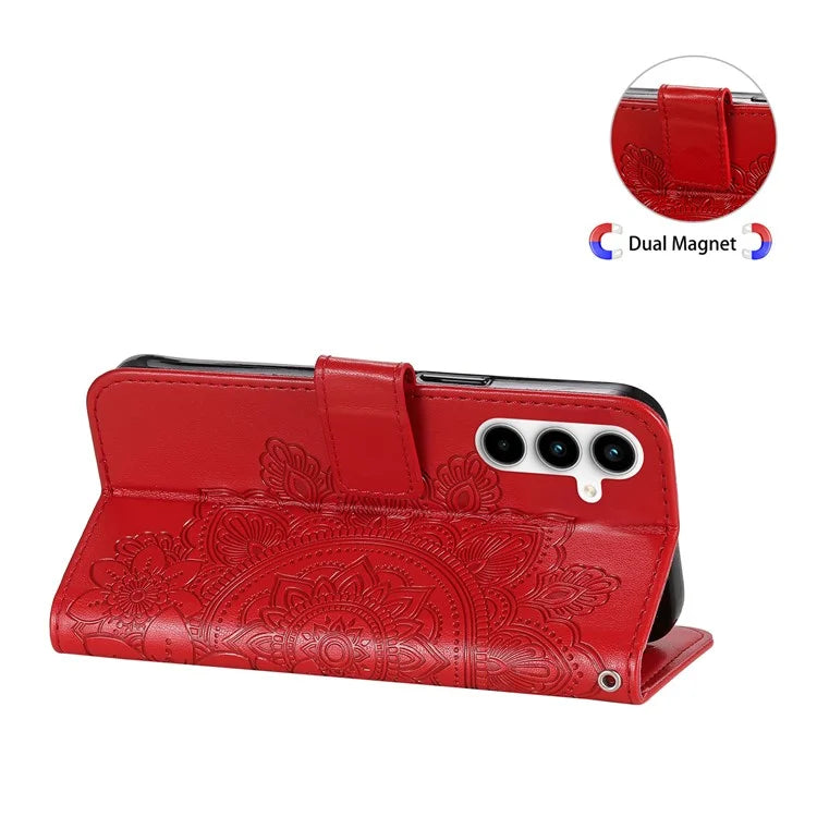 For Samsung Galaxy A35 5G Leather Case Blossoming Flower Wallet Cover