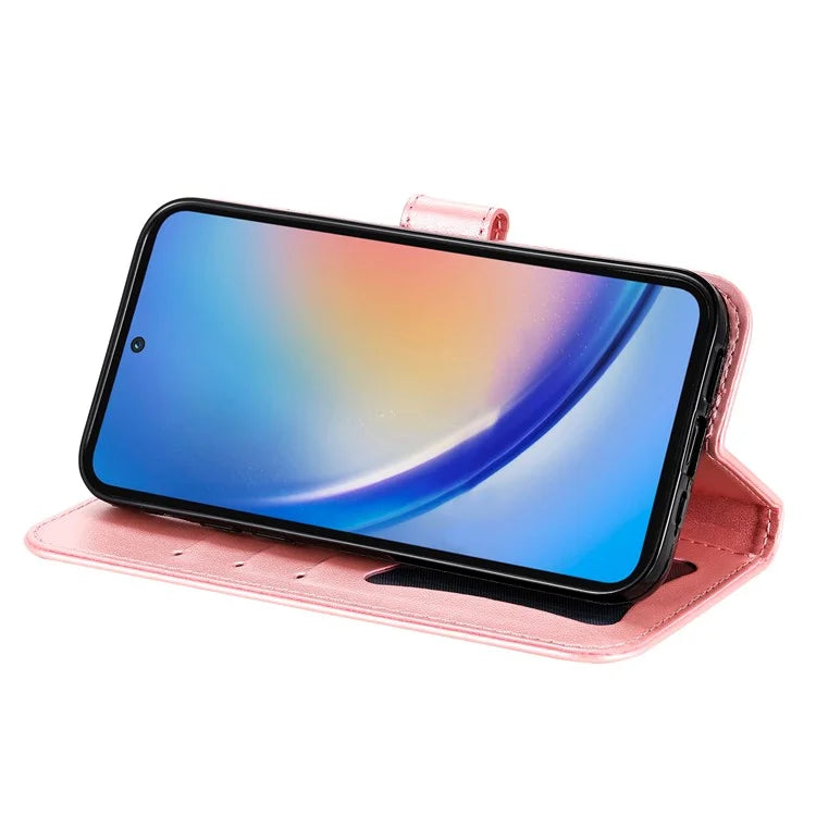For Samsung Galaxy A35 5G Leather Case Blossoming Flower Wallet Cover