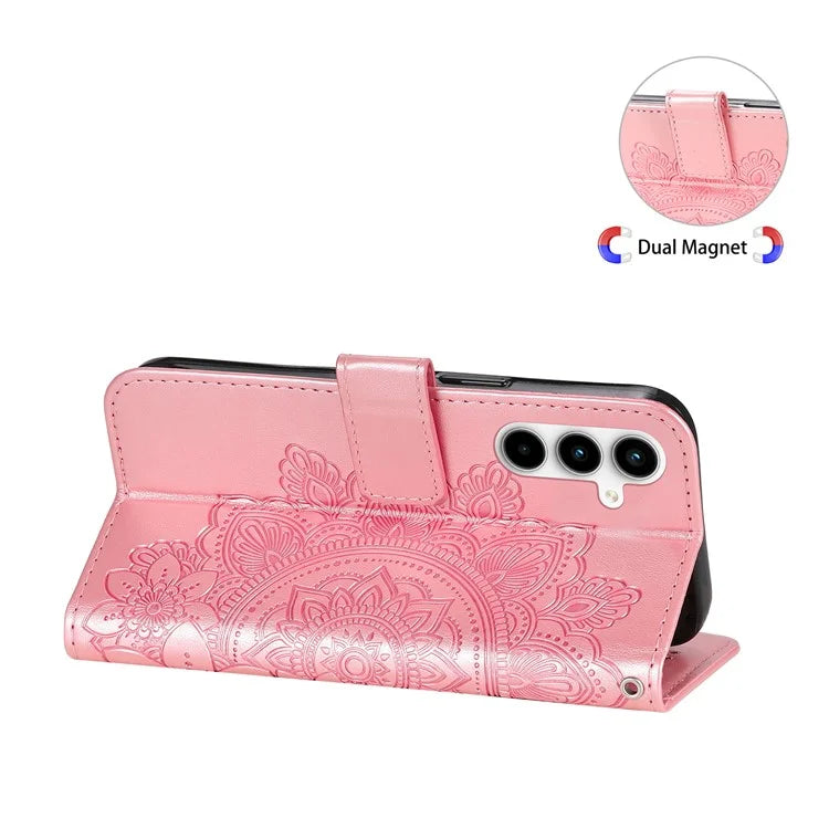 For Samsung Galaxy A35 5G Leather Case Blossoming Flower Wallet Cover