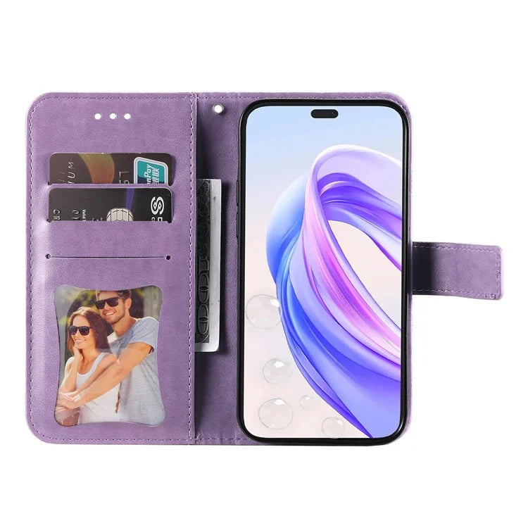 For Honor X50i+ 5G Case Flower Pattern Leather Folio Wallet Phone Cover